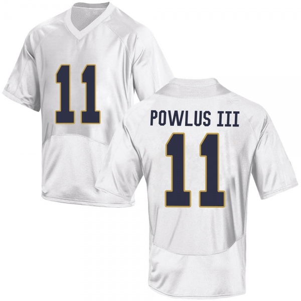 Ron Powlus III Notre Dame Fighting Irish NCAA Youth #11 White Replica College Stitched Football Jersey OPV3555SP